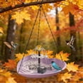 thumbnail image 1 of weibbin Outdoor Garden Solar Bird Bath with Hanging Heart Shaped Chain Love Design for Hummingbird Water Feature Plastic, 1 of 7