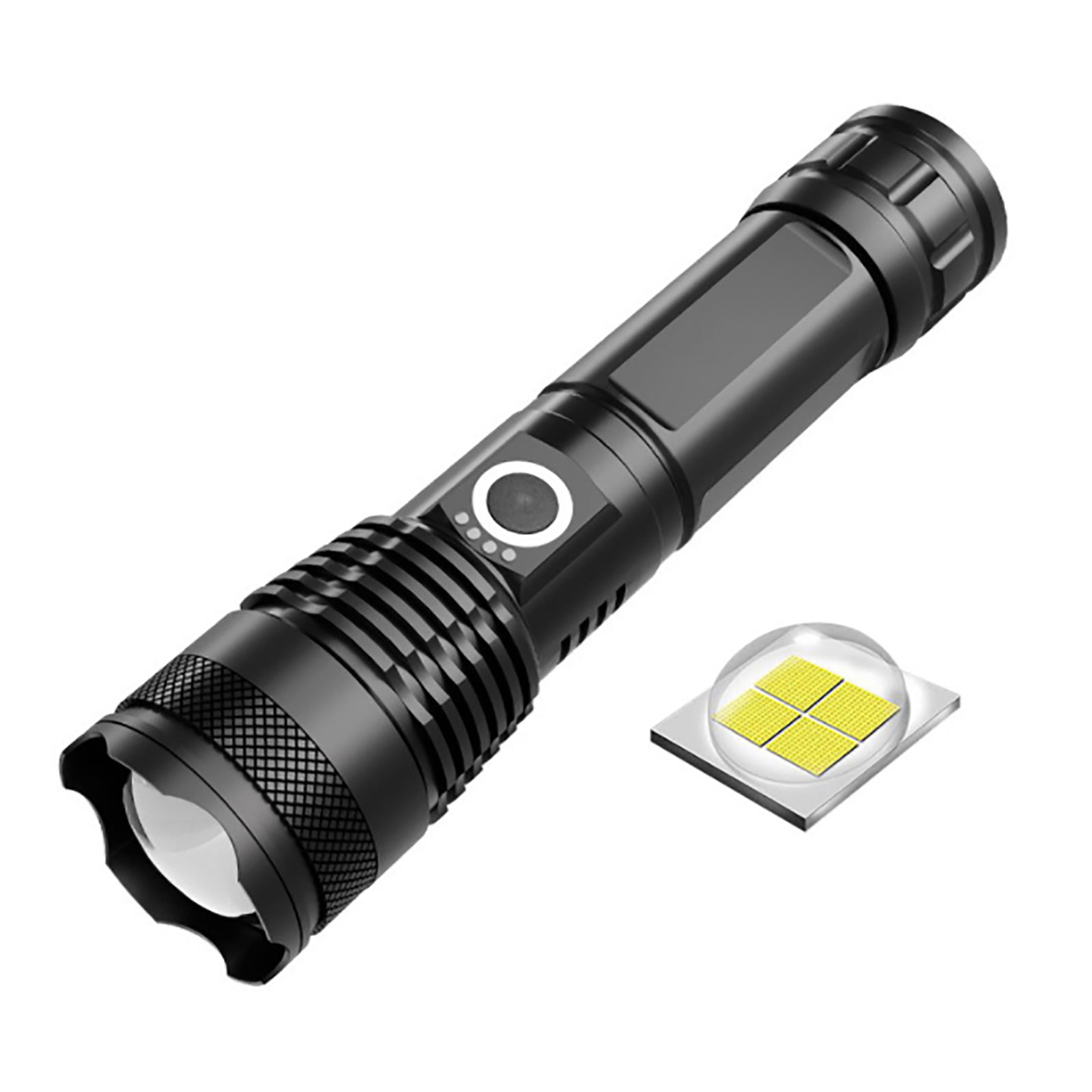 Zoomable XHP70 LED USB Flashlight Hunting Torch Poweful Spotligtht Lamp 200000LM 