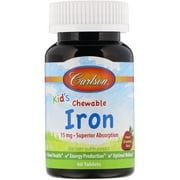 Carlson Labs - Kid's Chewable Iron Superior Absorption Natural Strawberry 15 mg. - 60 Tablets