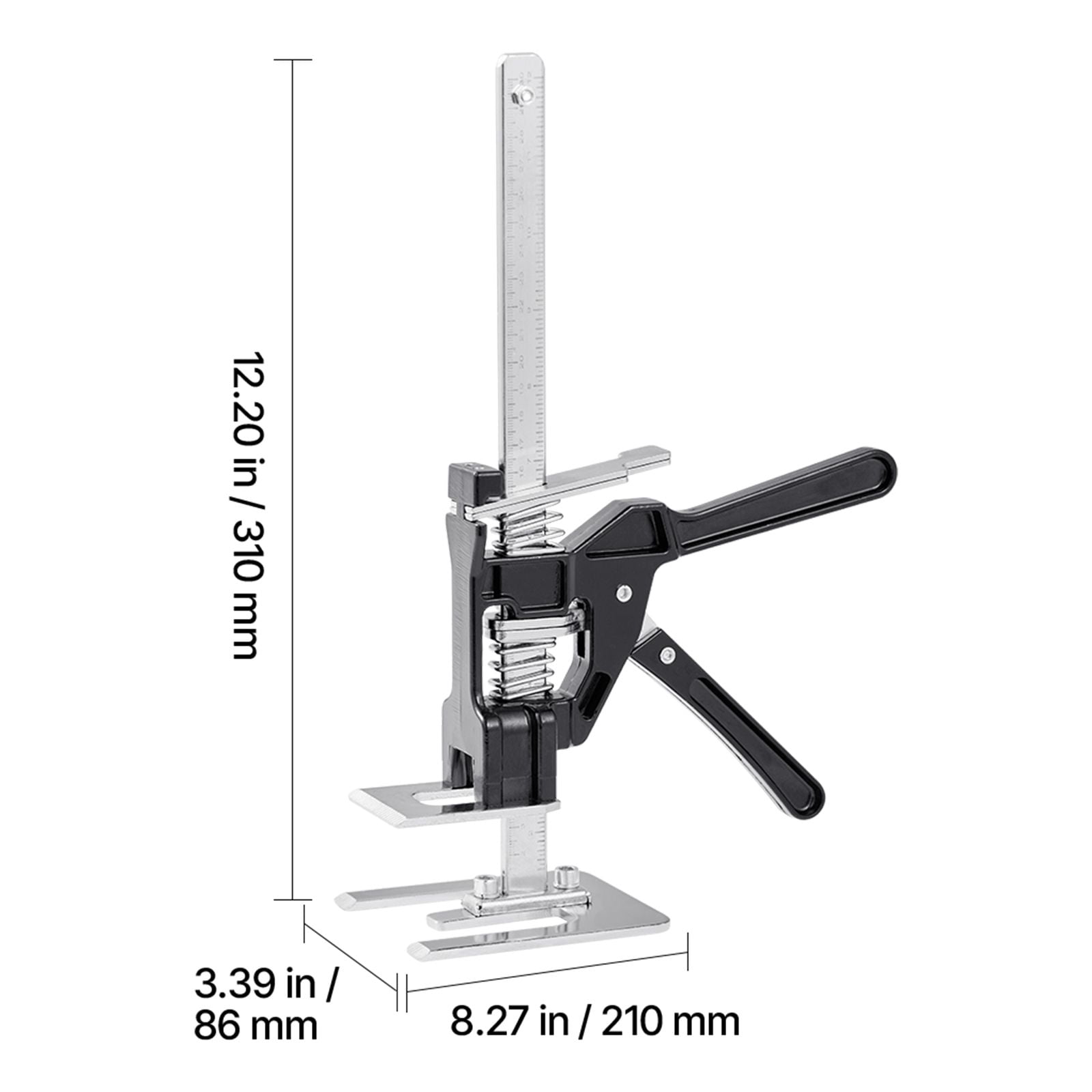 Labor Saving Arm Jack, 2 PCS 330 lbs Capacity, Lifts Up to 7.1", Metal Hand Lifting Jack Tool with magnetism Level, Adjustable Height for Door, Window, Furniture, Woodworking, Black