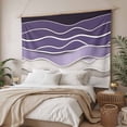 thumbnail image 3 of Purple Wave Large Tapestry for Bedroom Wall Hanging Tapestry,Coastal Ombre Ocean Grey Stripes Beach Sand Ceiling Backdrop Tapestries Poster Blanket Wall Decor for Teens Room Living Room 86" x 104", 3 of 8