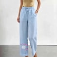 thumbnail image 4 of Summer Pants for Women,Women Pants Summer 2026 High Waist Comfy Solid Color Slacks Lightweight Casual Loose Trousers with Pockets, 4 of 5