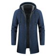 thumbnail image 5 of Turilly Hooded Jackets for Men Solid Color Thicken Windbreaker Mid Length Hooded Jacket, 5 of 5