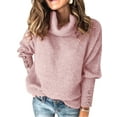 thumbnail image 1 of ORQ Women Plus Size Solid Color Knitted Thin Loose Roll Neck Sweater, 1 of 2