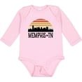 thumbnail image 3 of Inktastic Memphis Tennessee Skyline Retro Sunset Boys or Girls Long Sleeve Baby Bodysuit, 3 of 5