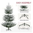 thumbnail image 6 of 7.5 FT Artificial Christmas Tree, Flocked Hinged Xmas Tree with 1218 Tips, Steel Base, Auto Open, Green, 6 of 9