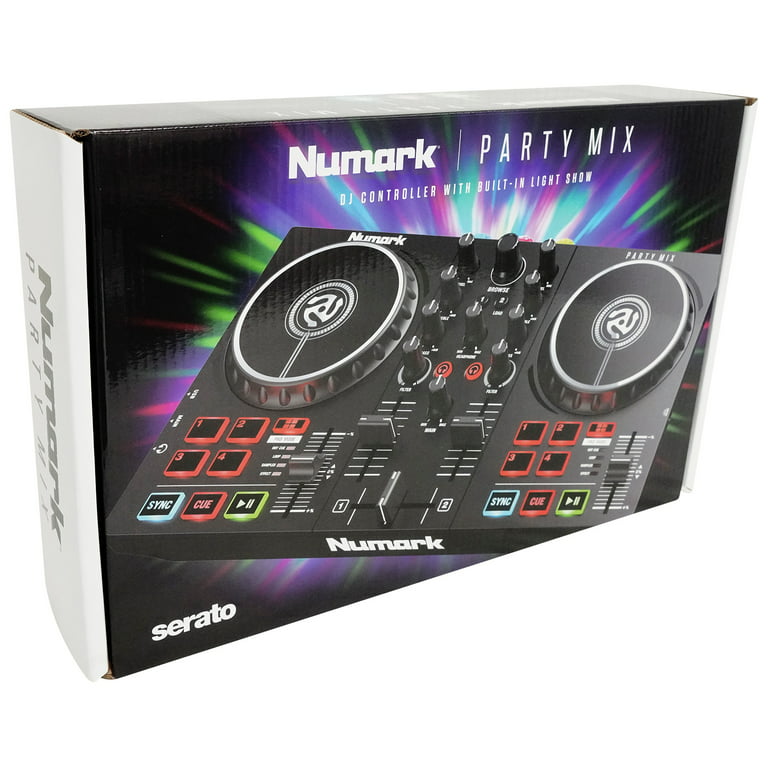 Numark Party Mix II Serato DJ Controller with Light Show/2-Band EQ and  Headphones