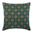 thumbnail image 1 of Cushion Cover, Blue Euro Pillow Covers 26x26 inch (65x65 cm), Silk Euro Size Pillow Covers, Moroccan, Pattern, Lattice, Trellis, Beaded, Contemporary European Shams - Turquoise Chase, 1 of 2