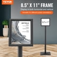 thumbnail image 2 of VEVOR Support de Panneau Piédestal, Support d'Affiche Vertical et Horizontal Réglable 8,5 x 11 Pouces, Support de Panneau Autoportant Robuste avec Base en Métal pour l'Exposition, 2 of 9