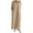 Khaki, variant on Women's Long Sleeve Hooded Dress - Drawstring, V Neck, Loose Fit - Spring Autumn Casual Wear