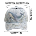 thumbnail image 3 of Ocean Creatures Embroidery Cap, Adjustable Cotton Baseball Cap, Raised Embroidered Sea Animal Hat for Beach Travel, Great Gift for Women & Men Sea Life Lovers, 3 of 6