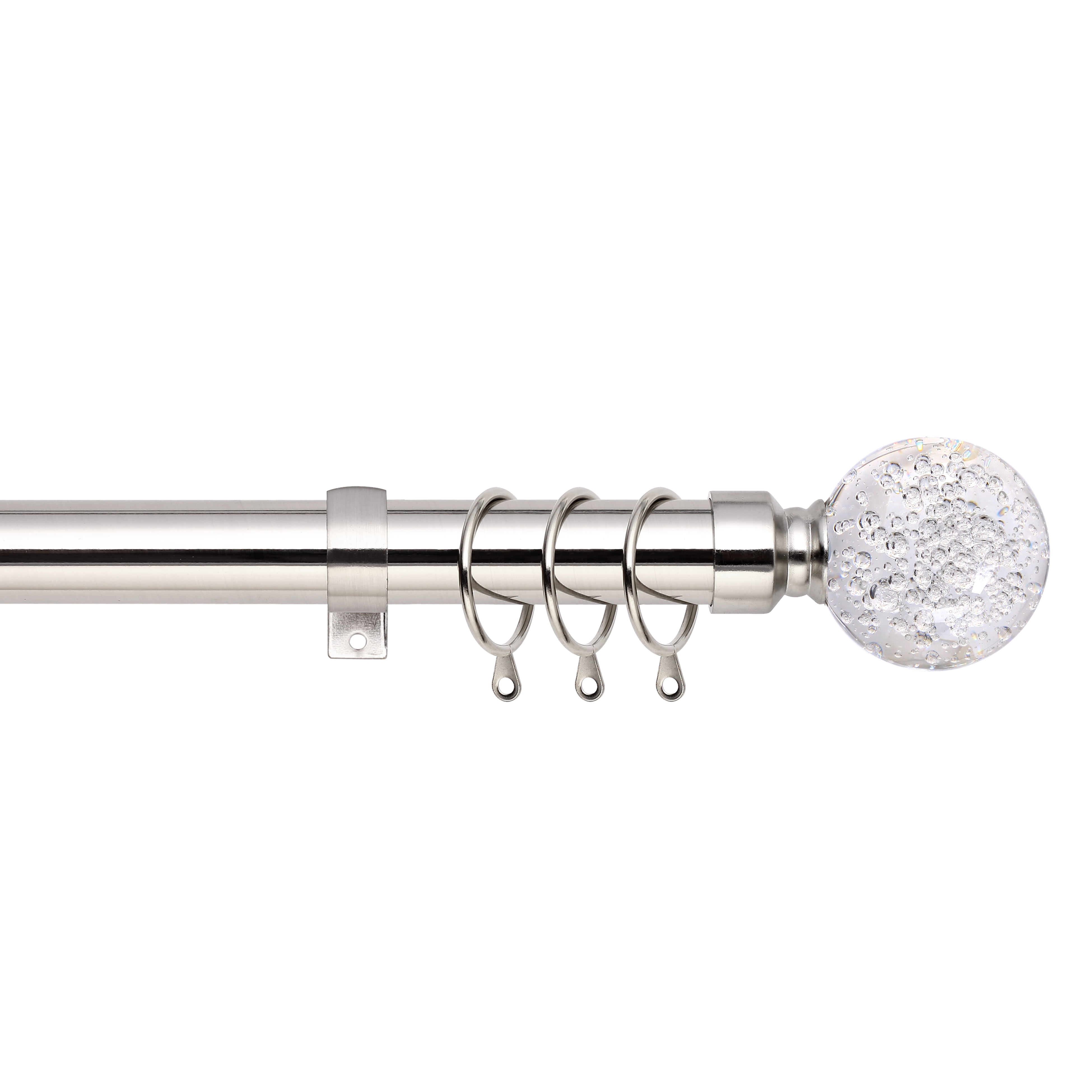 In a Variety of Colours and Sizes 25//28mm A.Unique Home Plain Round Ball Metal Extendable Curtain Pole with Rings and Fittings Nickel, 70cm - 120cm, 28 to 47 Approx