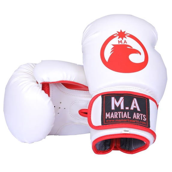 MA Boxing Gloves White-12 oz