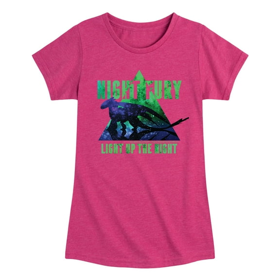 How to Train Your Dragon - Night Fury Light Up The Night - Toddler & Youth Girls Short Sleeve Graphic T-Shirt