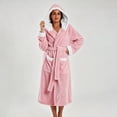 thumbnail image 5 of FAHUOMU Plush Hooded Robes For Women Cozy Warm Fleece Bath Robe With Pockets Winter Loose Fit Loungewear, 5 of 8