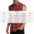 thumbnail image 3 of Men'S Plaid Lapel Sleeveless Shirt Vest, Sleeveless Button Up Vest With Pockets, Summer Casual Wear, 3 of 9