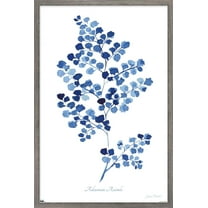 Jean Plout - Indigo Botanical Adiantum Assimle Wall Poster, 22.375" x 34" Framed