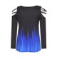 thumbnail image 5 of Blusa informal de manga larga con estampado degradado y cremallera suelta con cuello en V para mujer Pompotops gfhjh5128, 5 of 5