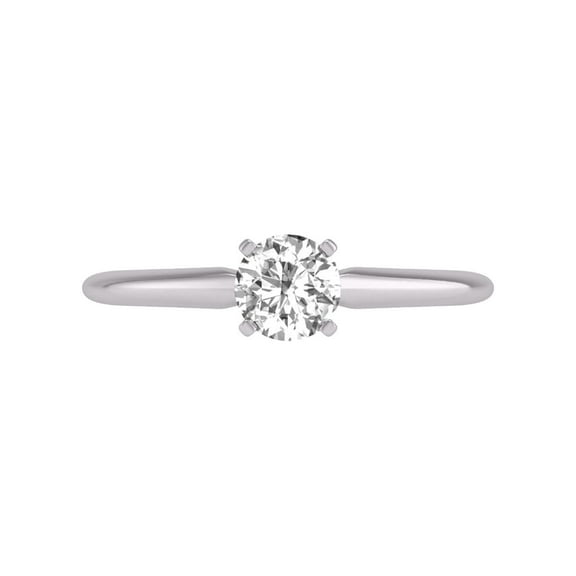 TimeLe$$ Classics 0.25 Carat Lab Grown 4 Prong Solitaire Round Cut Solitaire Diamond Engagement Ring For Women in 14K White Gold (Ring Size: 4.5)