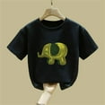 thumbnail image 6 of DAETIROS Boys Elephant Graphic T-Shirt 100% Cotton Short Sleeve Crewneck Soft Black Kids Animal Tee Hand Drawn Art Fade Resistant Sizes 2-13,Size 9-10 T, 6 of 6