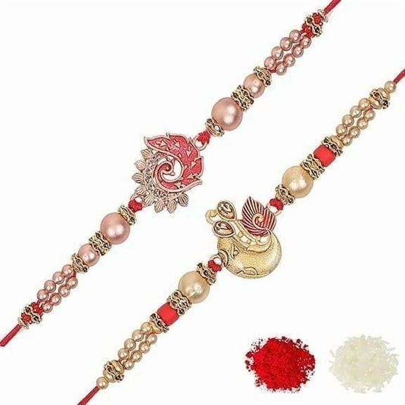 Brother Rakhi with Greeting Card | Rakhi Thread | Rakhi Gifts for Brother, Sister, Bhaiya, Bhabhi for Indian Rakhi Raksha Bandhan Festival (Set of 2)(K4K5)