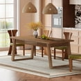 thumbnail image 2 of 55'' Rectangular Dinner Kitchen Table, Mid-Century Modern Dining Table with Storage Drawer for 4-6 People, 2 of 5
