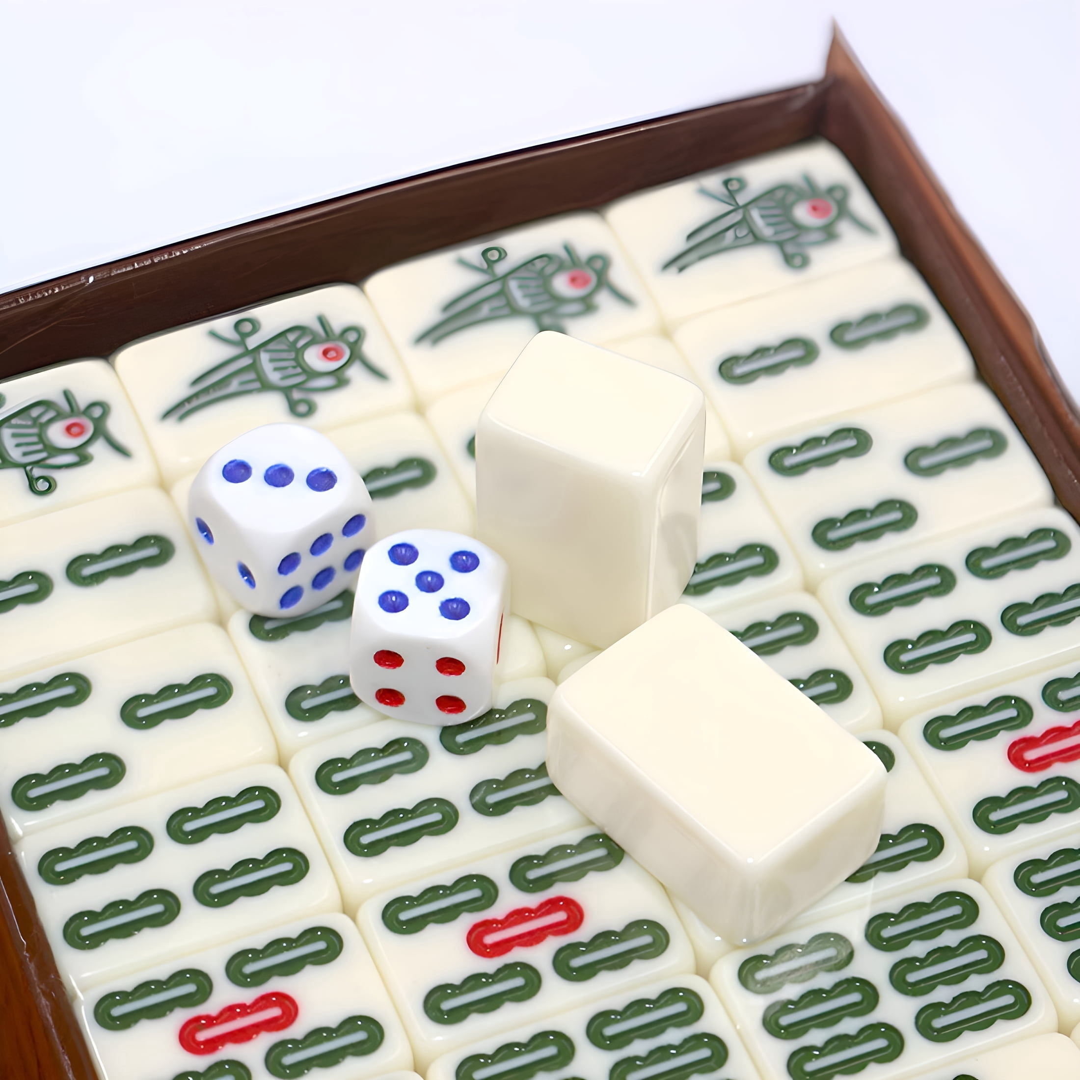 BESTSKY 2026 New Board Game Acrylic Mahjong Kit for Travelers and Party for Travel,Parties,Family,Friends Travel Mahjong Set 1 Set