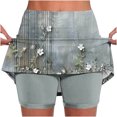 thumbnail image 2 of Njagoc3 Womens High - Waisted Rivet - Trimmed Denim Skort - Edgy Asymmetric for Summer Fashion Looks, 2 of 6