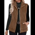 thumbnail image 2 of Chaleco Acolchado Sin Mangas para Mujer, Chaqueta con Cremallera, Abrigo de Moda para Otoño y . Color Café L, 2 of 6