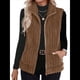 thumbnail image 2 of Chaleco Acolchado Sin Mangas para Mujer, Chaqueta con Cremallera, Abrigo de Moda para Otoño y . Color Café L, 2 of 6