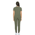 thumbnail image 5 of Women's Jogger Scrub Set Jogger Pant and Comfort Stretch V-Neck Top for Uniform G8533M, 93 Polyester/7 Spandex Olive M, 5 of 6