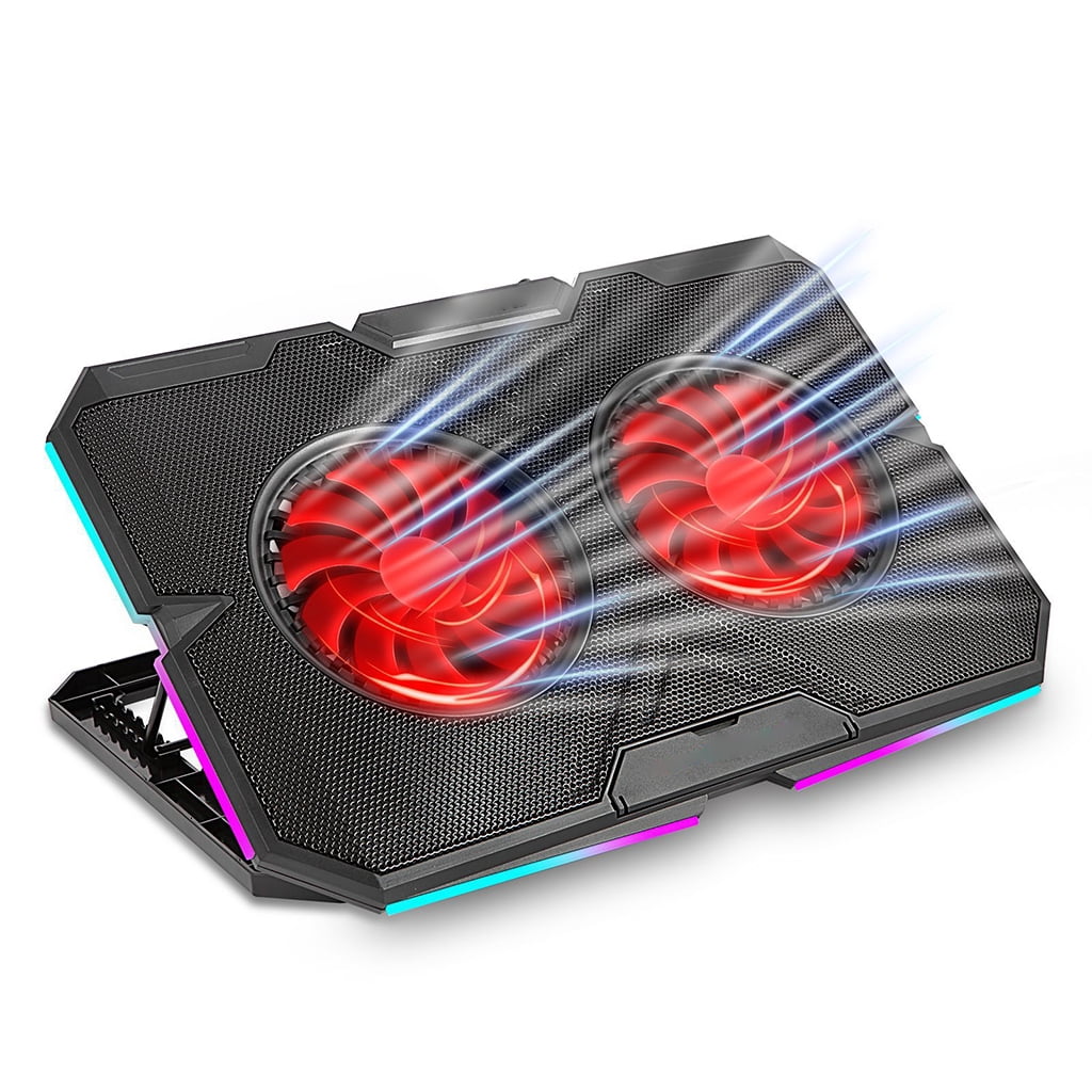 JZROCKER Gaming Laptop Cooler Dual Turbo Fan 7 Heights Adjustment 2 USB Port for 11-18in