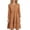 Khaki, variant on Women's Summer A-Line Dress Swiss Dot Long Sleeve V-Neck Front Button High Waist Knee Length Dress