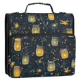thumbnail image 5 of FORMRS Zipper Binder with Shoulder Strap 2-inch Ring 500 Sheet Capacity File Bag, Orange Fireflies Pattern, 5 of 5