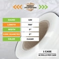 thumbnail image 3 of MMBM Cast Mini Stretch Wrap 18 Rolls 3" x 700' 120 Gauge Clear Shrink Wrap with Free Handle Made in USA, 3 of 7