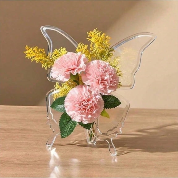 Clear Acrylic Butterfly Vase Unique Modern Flower Vase for Home Decor Wedding Table Centerpiece