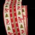 thumbnail image 2 of The Ribbon People Red and White Snowmen on Burlap Christmas Tree Wired Craft Ribbon 2.5" x 40 Yards, 2 of 2