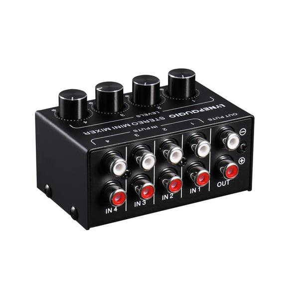 Audio Mix Mini Portable 4 Channel Passive Mixer Mixing Console with Volume Control for Live