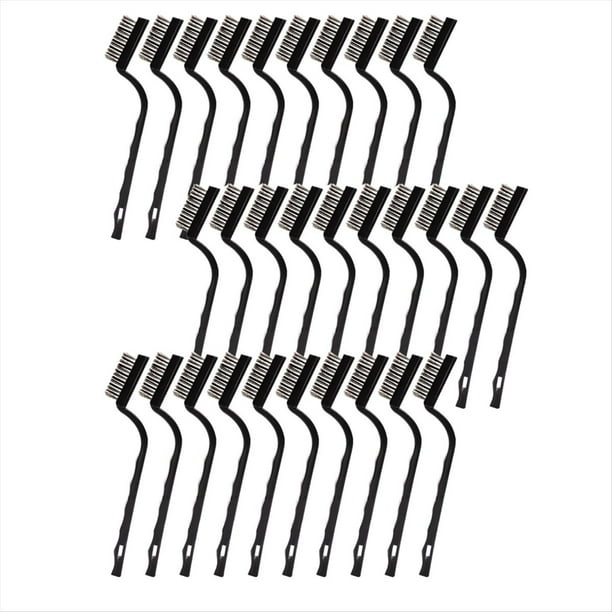 Mini Cepillo de Alambre de 30 Piezas, Cepillo de Acero Inoxidable, Cepillo para Raspar de MamposteríA con Manejar Curvo, Cepillos de Alambre de Metal para Limpieza