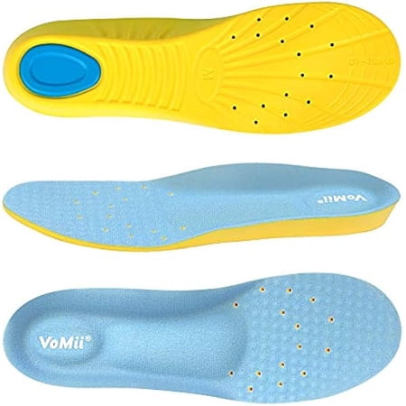 ZCShoe Insoles for Kids and Women, Memory Foam Insoles, Comfortable Sports Shoe Inserts for Shock Absorption and Relieve Foot Pain, Plantar Fasciitis Arch Support Insoles, S(Women 5-6/ Kids 2-5) Blue