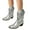 Silver, variant on Slouchy Wide Calf Cowboy Boots for Women with Fleece lined Winter Fashion Metallic Leather Suede Pointed Toe Chunky Heels Slip on Western Cowgirl Boots