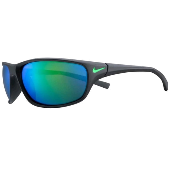 Nike Rabid Matte Black Unisex Sport Wrap Sunglasses with Green Mirror Lens - FQ4765-003