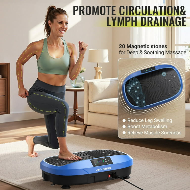 FLYBIRD Vibration Plate Exercise Machine, Blue, Whole Body Workout