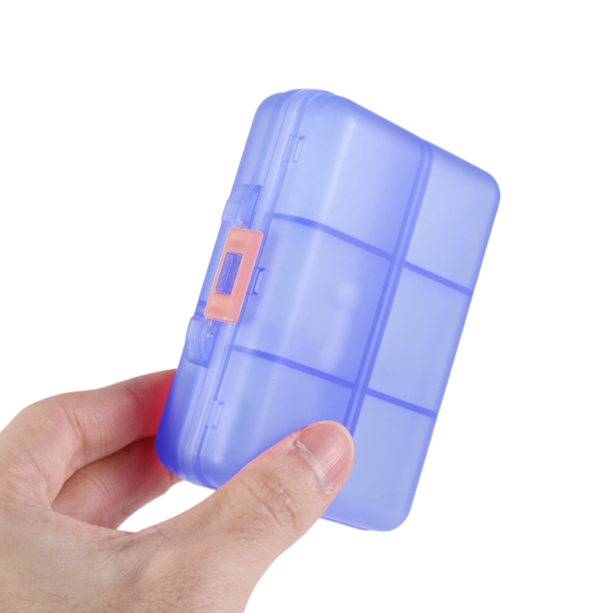Unique Bargains 9 Grids Double Layer Pill Case for Travel 1 Pc Blue