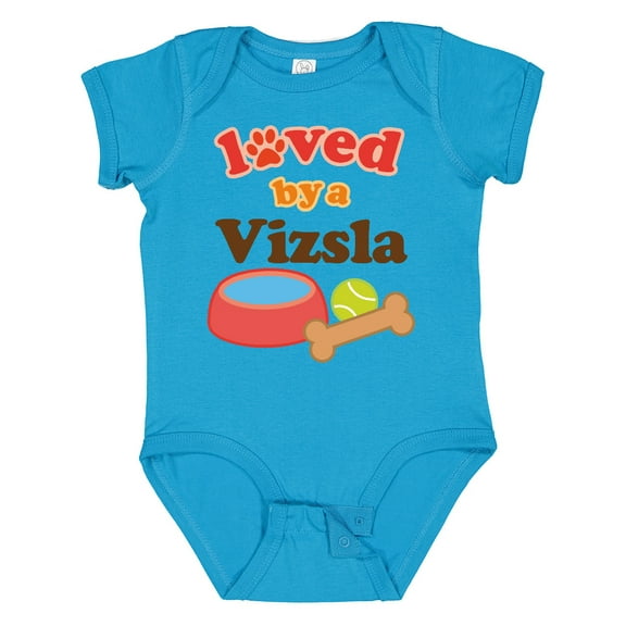 Inktastic Vizsla Loved by a (Dog Breed) Boys or Girls Baby Bodysuit