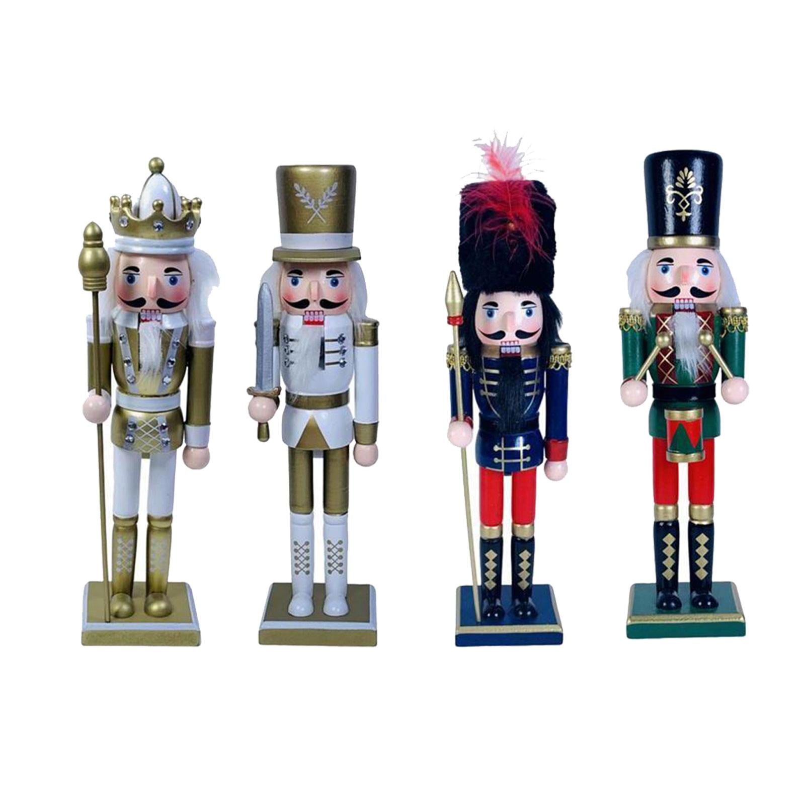 4 Pieces 12" Nutcracker Figures, Decorative Nutcracker Model, Nutcracker Soldier, Collectible
