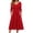 True Red, variant on Zeagoo 3/4 Sleeve Women's Dress Pleated Midi Dresses Floral T Shirt Dress with Pockets Casual Flowy A-Line Dresses