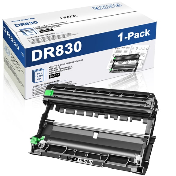 DR830 Drum Unit 1 Pack Black Compatible for Brother DR 830 DR-830 TN830 Drum for DCP-L2640DW HL-L2460DW HL-L2405W  HL-L2480DW MFC-L2820DWXL MFC-L2760DW Printer High Yield