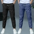 thumbnail image 3 of 2 Pack Pantalons de Jogging Légers pour Filles Liquidation Pantalons Décontractés Garçon Lin Coton Pantalons Cargo Randonnée Pantalons d'Extérieur Taille à Cordon Pantalons de Survêtement Gris Foncé Neuf 9 Ans, 3 of 9