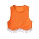 thumbnail image 1 of TRKIYQC, camisetas sin mangas para mujer, acanaladas, sin mangas, cuello redondo, borla de diamantes de imitación, diseño de dobladillo, ropa de calle de verano, camisetas sin mangas TRKIYQC moda, 1 of 4